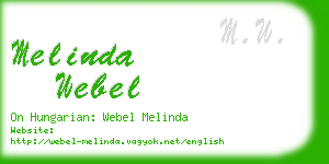 melinda webel business card